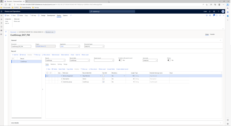 Check if the form mapping has been initialized in D365 during data import