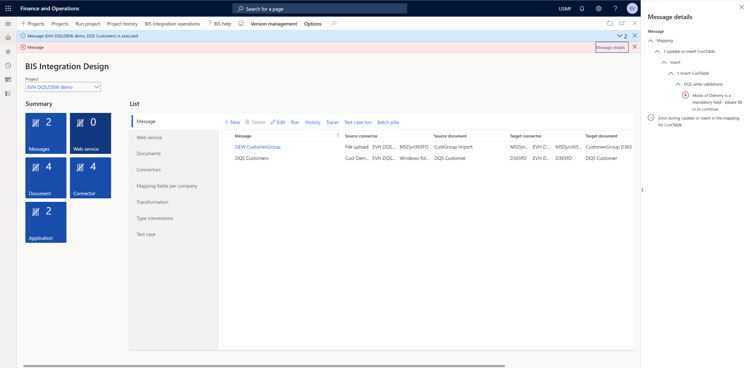 Checking imported data in MS D365