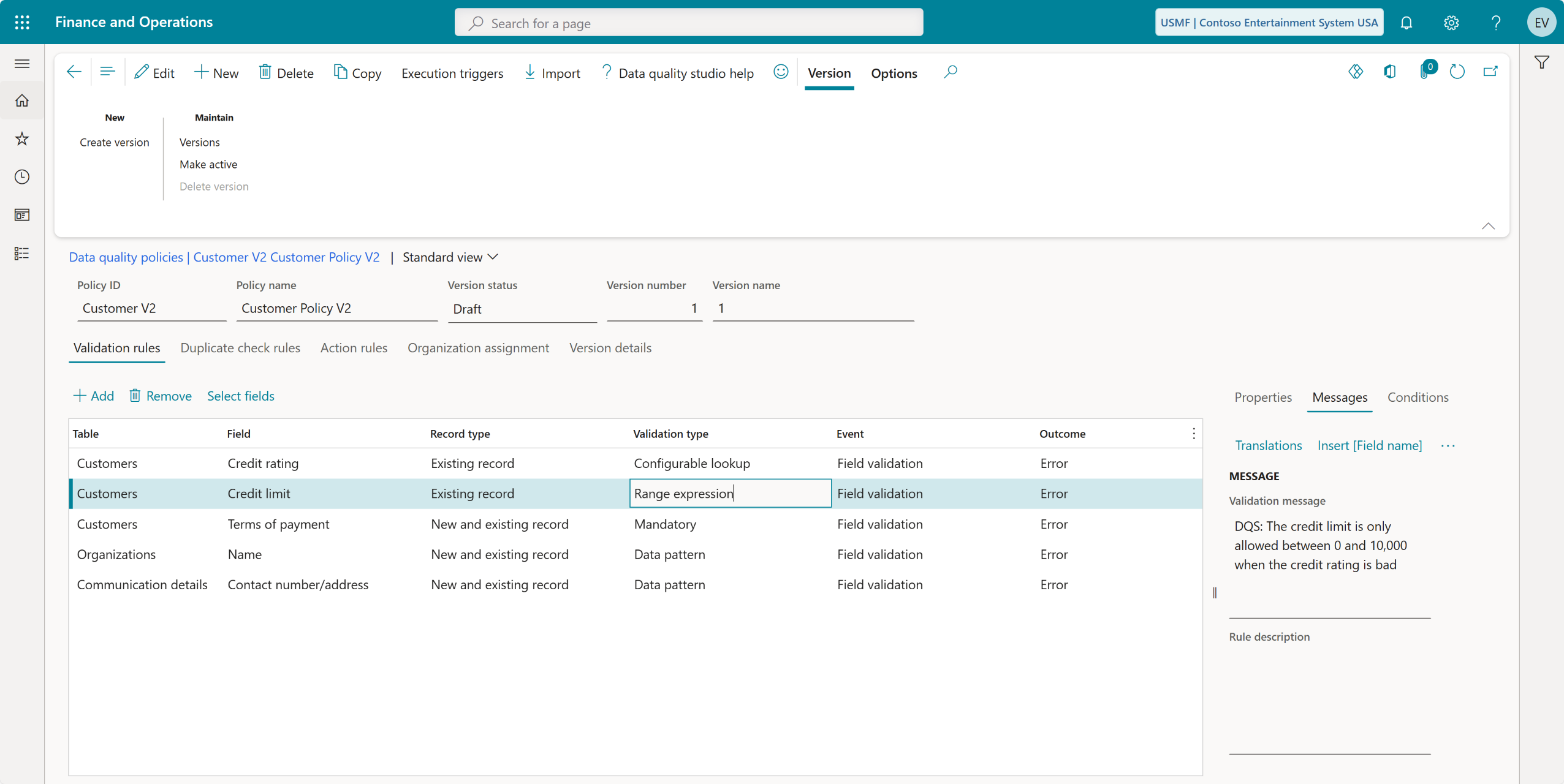 DQS Validation Rules