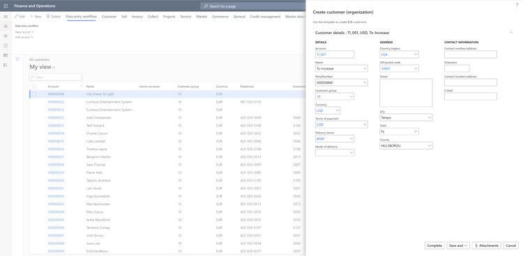 Data Entry Workflow for D365 - Customer Reco