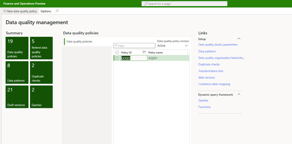 Data Quality Studio - Policy