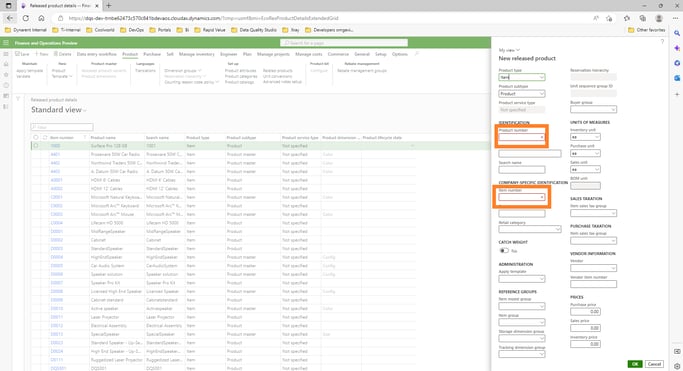 Duplicate checks - product number and item number