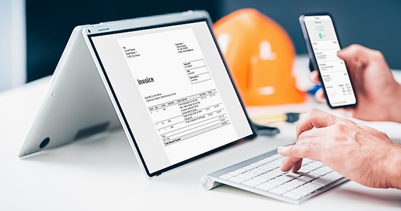 An equipment rental executive creating a consolidated invoice using equipment rental ERP