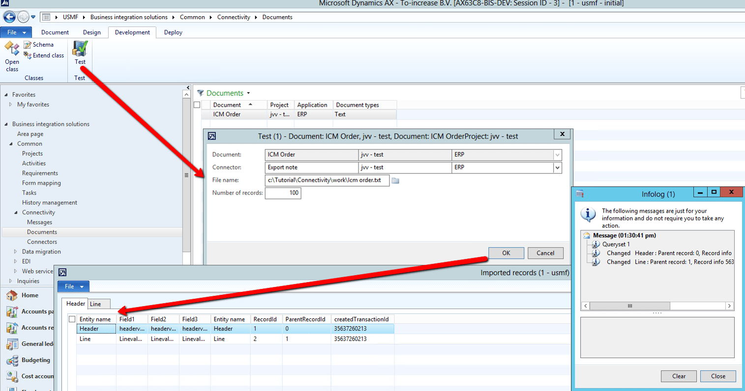 Run a test for XPO file in Connectivity Studio