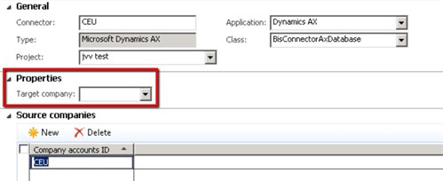 How ERP integration applies to the active company when the target company is empty