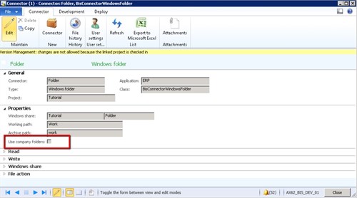 ERP integration 2: Flexible folder setup, which can be company-specific