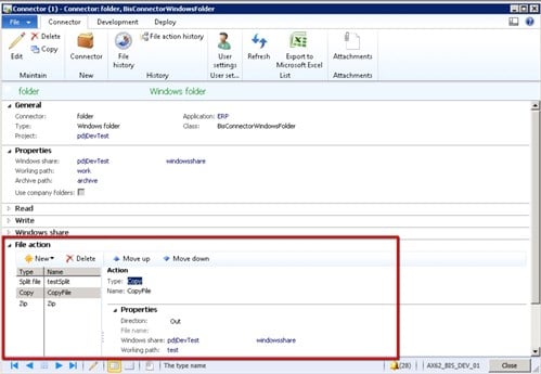 File Actions on Connector