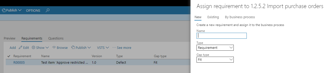 Assign requirement to 1.2.5.2 purchase orders