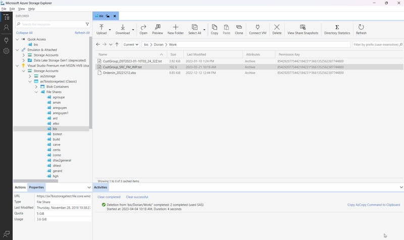 Importing a file from Azure storage into D365 ERP