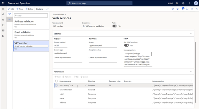 Adding Web services in D365 using Data Quality Studio