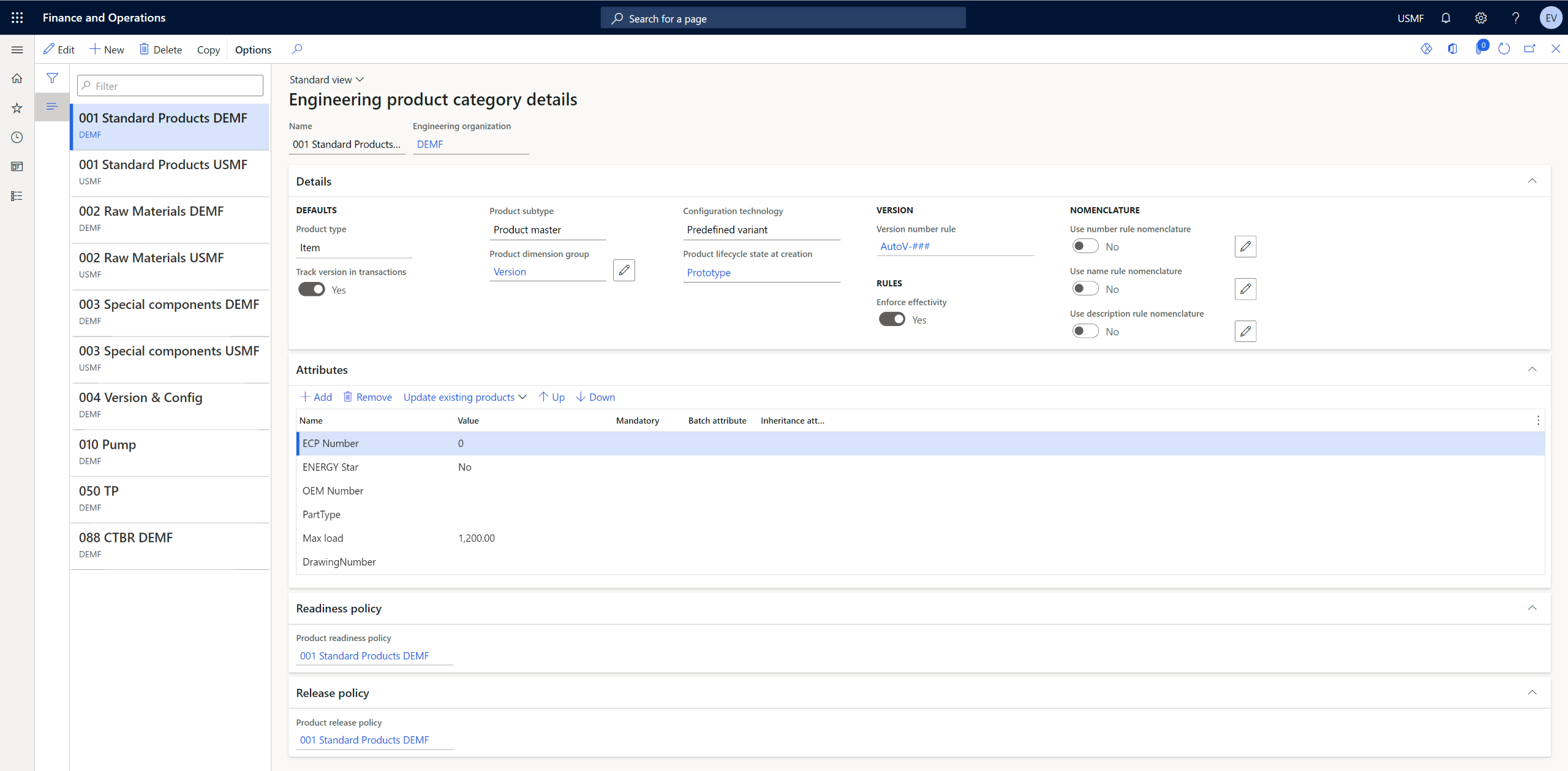 PLM-ERP integration for Dynamics 365- Engineering product category details