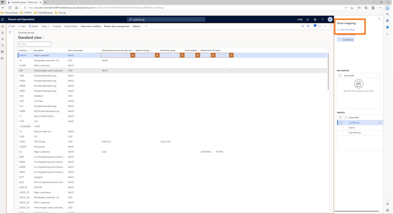 Stop form recording in D365 F&SCM