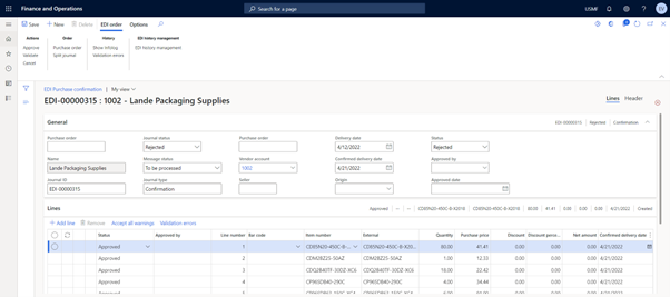 Validating errors in EDI Studio