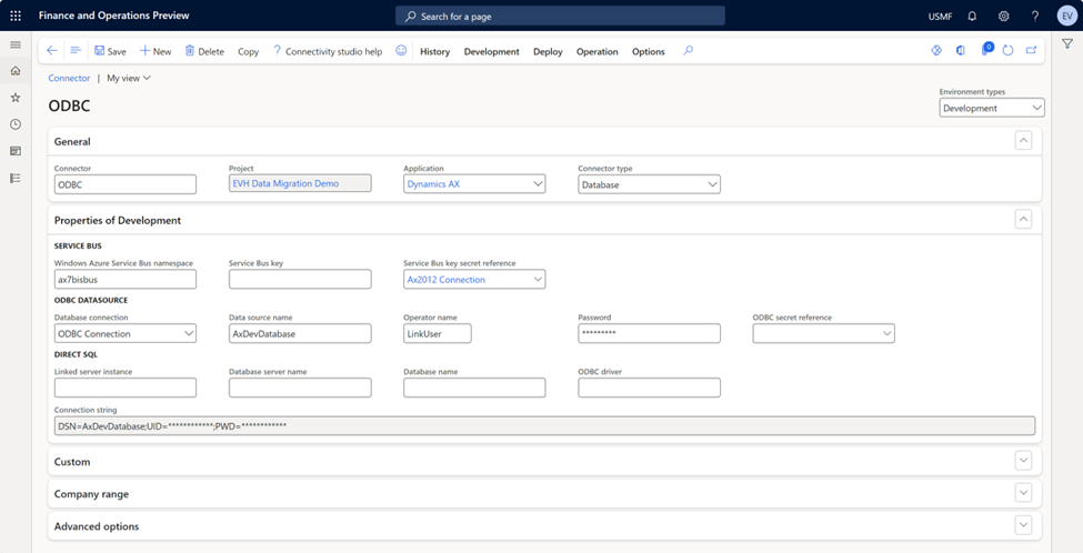 Set up an ODBC connection