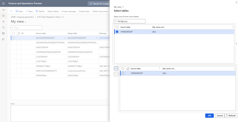 Build list step-by-step for migration