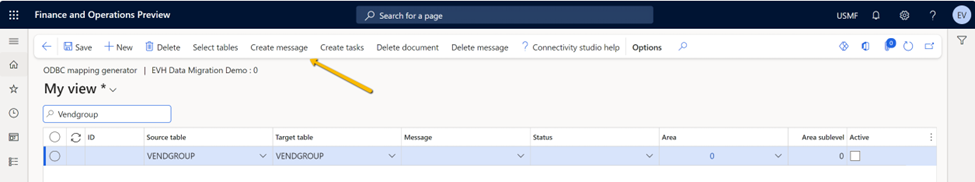 Create mappings for the tables you need