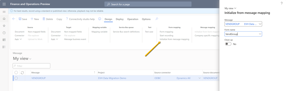 Extend mappings using form mapping