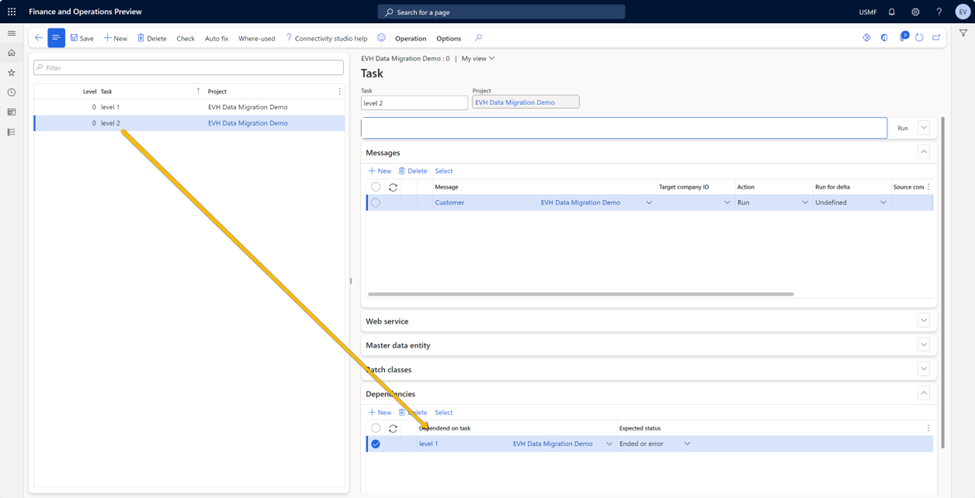 Creating tasks with correct dependencies