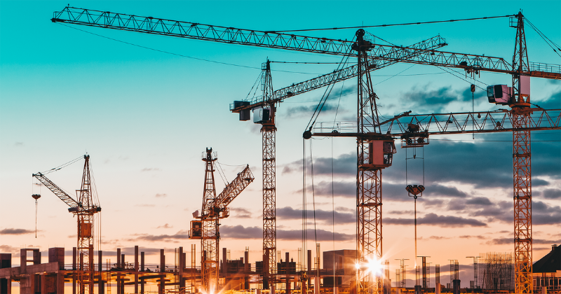 Tower crane on construction site